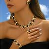 Hot Selling Jewelry Elegant Zinc Alloy Spiral Snail Necklace Bracelet Earrings Ring Jewelry Set
