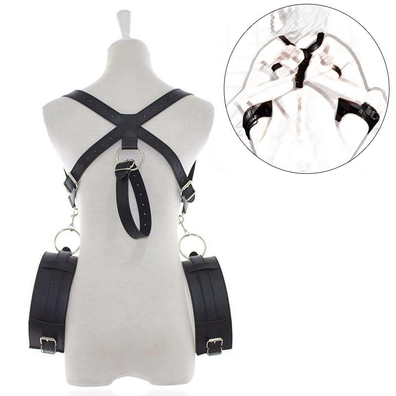 BDSM Open Leg Belt Sex Slave Locking Wrist Cuff Arm Thigh Bondage Sling Spreader Sex Restraint SM Sex Toy for Women Restraints