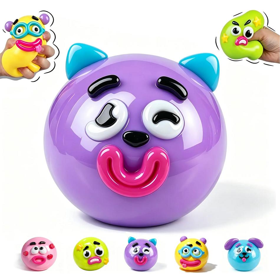 Smushers Curiosities Dog Face Swap Squishy Toy Squeeze Toys Stress Relief Relaxing Sensory Decompression DIY Toys Gift