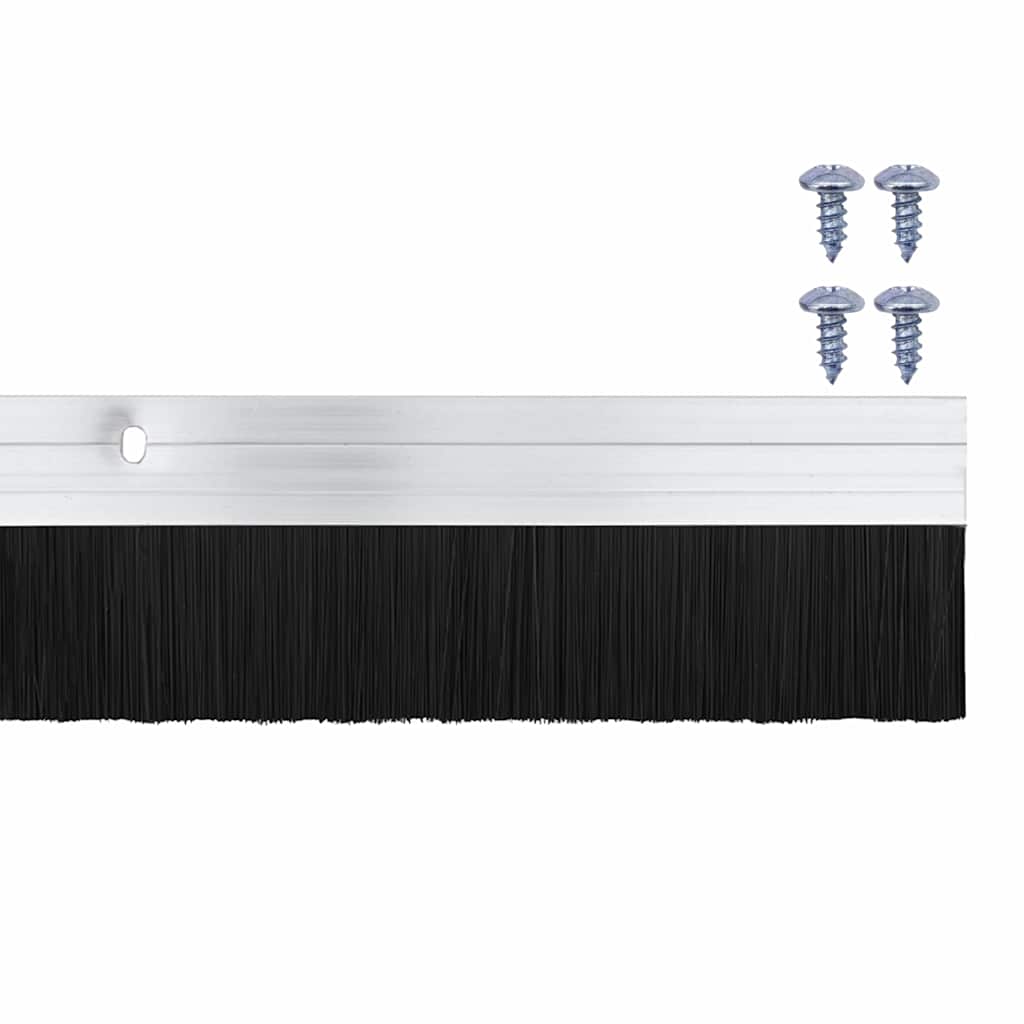 Snap on Door Brush Seals 2 pcs Silver 100 cm