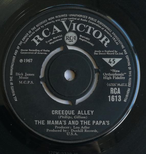 

7inch Record MAMAS THE PAPAS Creeque Alley RCA1613 RCA VICTOR 1967 UK Rock Used