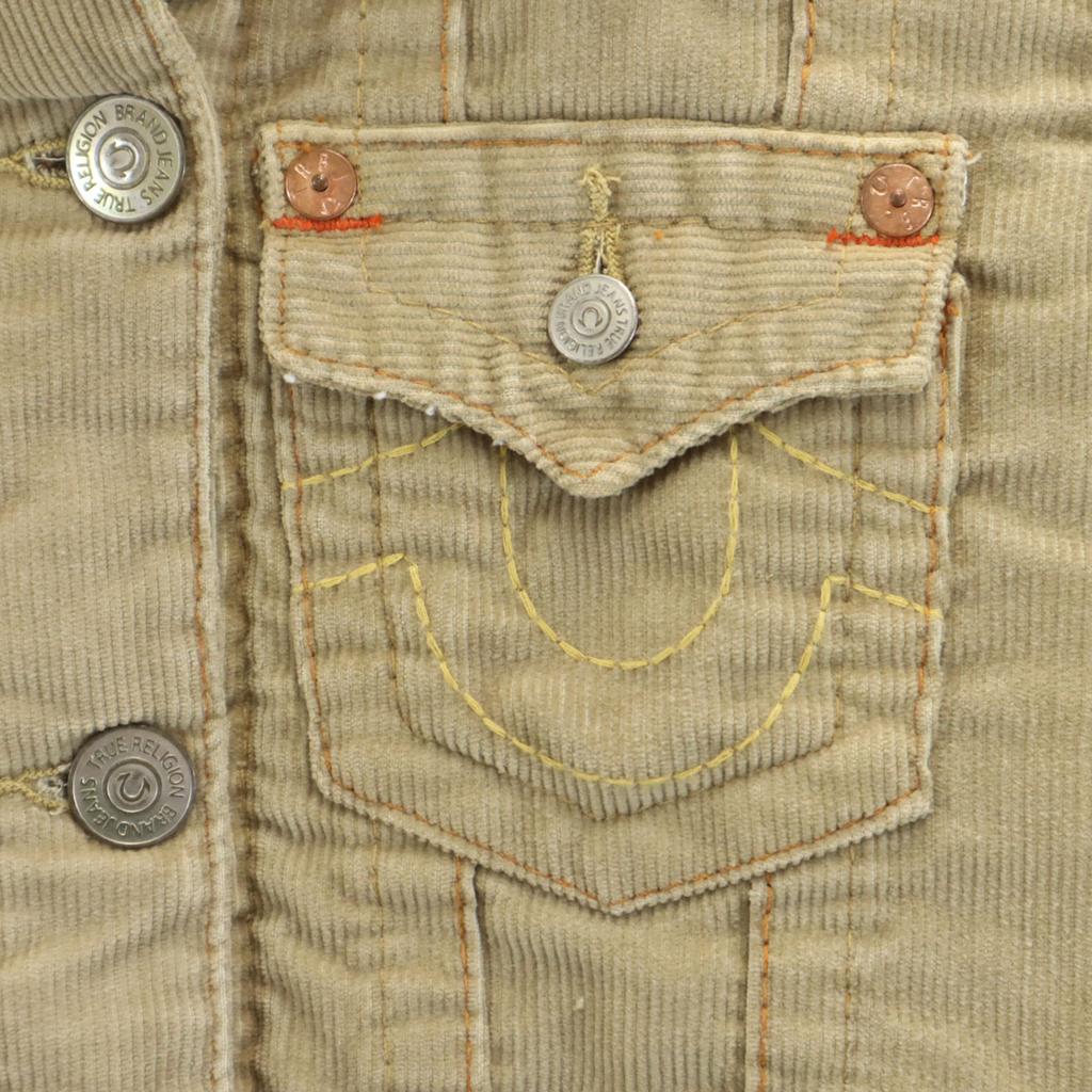 True Religion Corduroy Jacket S Beige Back Bore Women Used