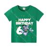 Round Neck Cartoon Cotton T Shirt for Boys Girls Cute Rocky Summer Birthday Number Tee Shirt Clothes Anime Tops Gifts