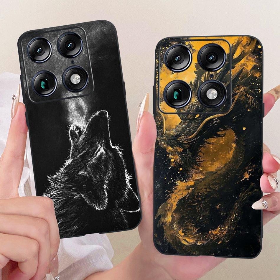 For Motorola Signature Cool Dragon Tiger Pattern Phone Case For Motorola Signature XT2603-2 Black Silicone Soft Covers Bumpers