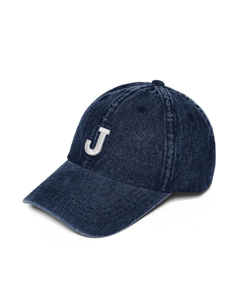 VERUTUM J Initial Denim Ball Cap Medium Denim