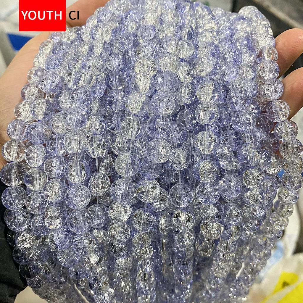 Koraliki z kryształowego szkła z glazurą crackle ice do samodzielnego tworzenia bransoletek i projektów przekładek