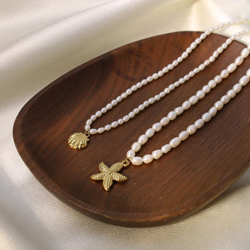The Same Natural Freshwater Pearl Necklace Does Not Fade Gold Collarbone Chain Women'S Fashion Necklace Jewelry