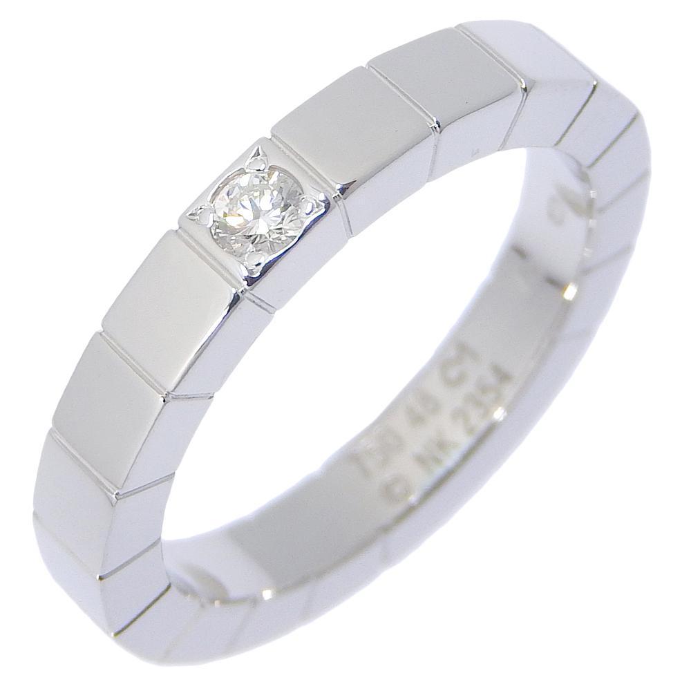 

CARTIER Lanieres Ring 1P diamond K18 white gold/diamond #4.5(US Size) 5.5g Women Used