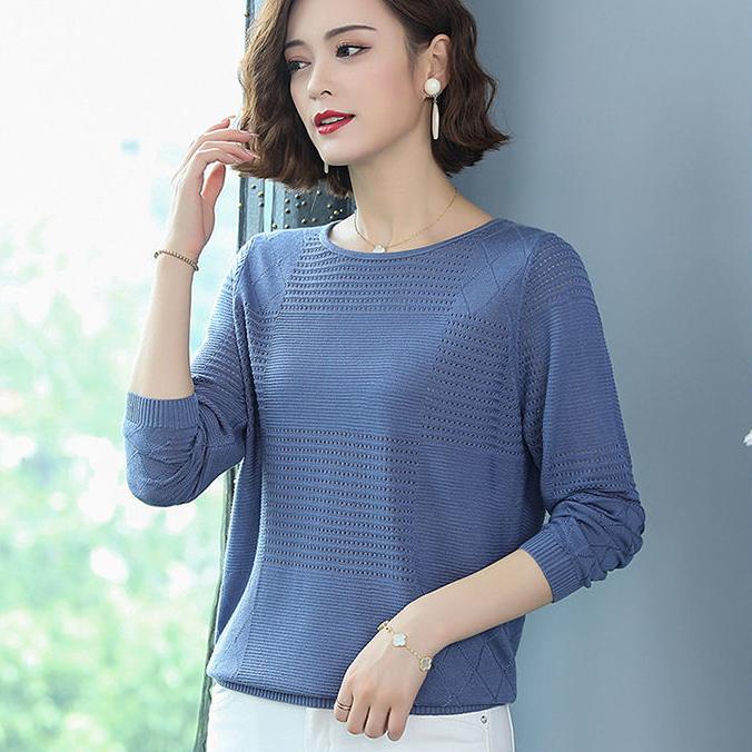 Tricou subțire pentru îmbrăcăminte exterioară de primăvară, cu mânecă lungă, cu mâneci lungi, larg și subțire, tricotat de dimensiuni mari