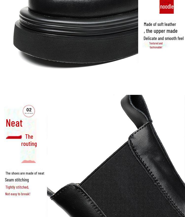 Men's Trendy High-End Retro Chelsea Boots - British Style, Thick-Soled, High-Top Leather Martin Design 5015-A.