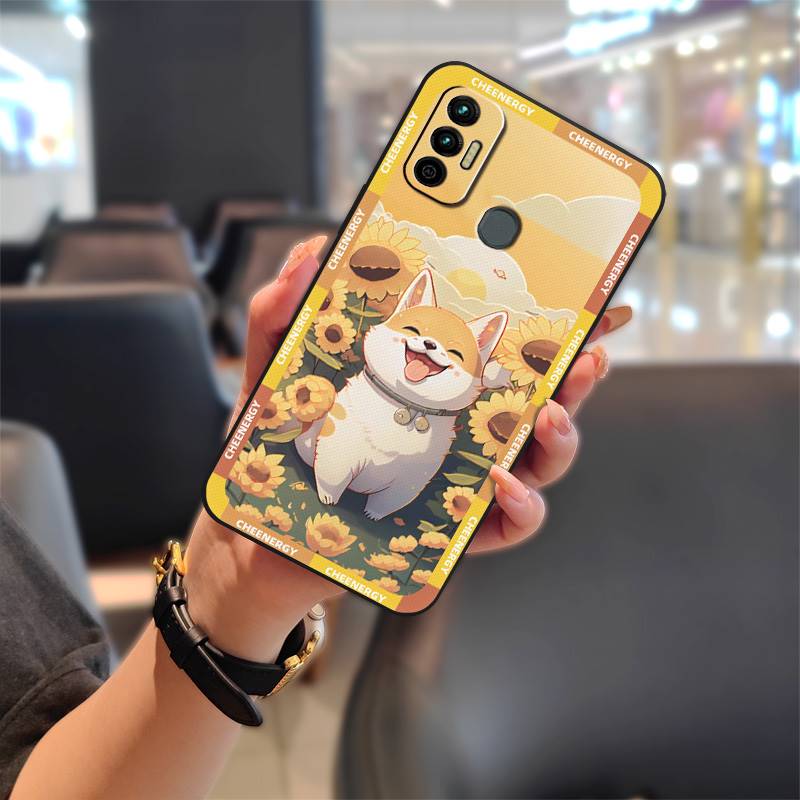 Cute Dirt-resistant Phone Case For Tecno Spark 7/Spark7T Fashion Design Cartoon Silicone Back Cover Full Wrap Graffiti