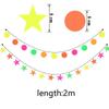 2m Neon Fluorescent Garland Colorful Glow Pennant  Wedding Celebrations