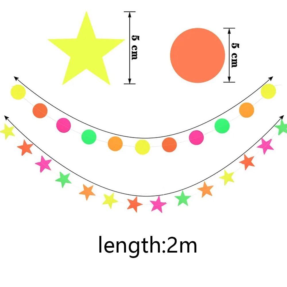 2m Neon Fluorescent Garland Colorful Glow Pennant  Wedding Celebrations