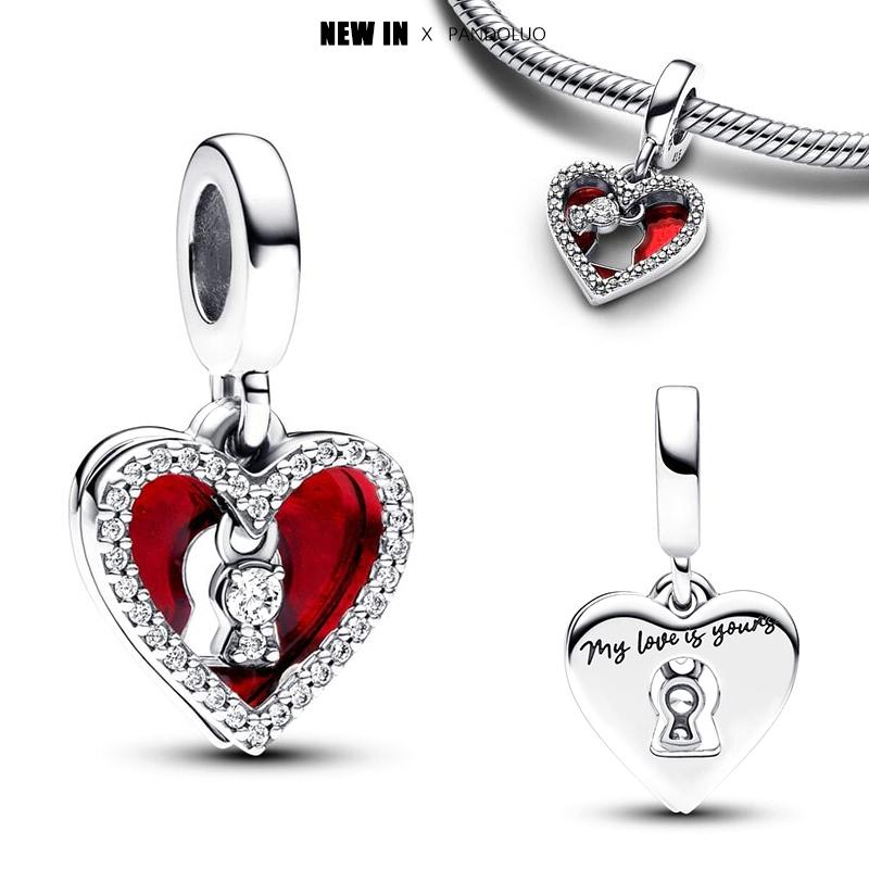 New In Christmas Dangle Charm Beads Fits Bracelet Bangle Necklace Rose Gold Pendant Women Luxury Diy Jewelry Party Festival Gift