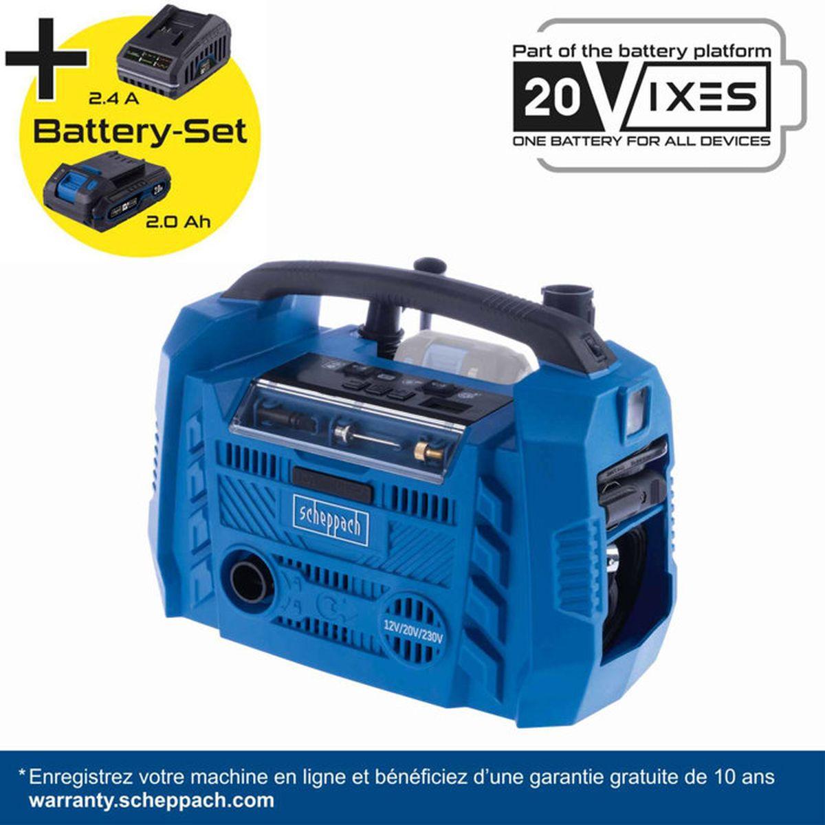 Scheppach Compresseur Sans Fil 20V Airforce 6 10,3 Bar 8 L/Min 6 Accessoires - Image 4