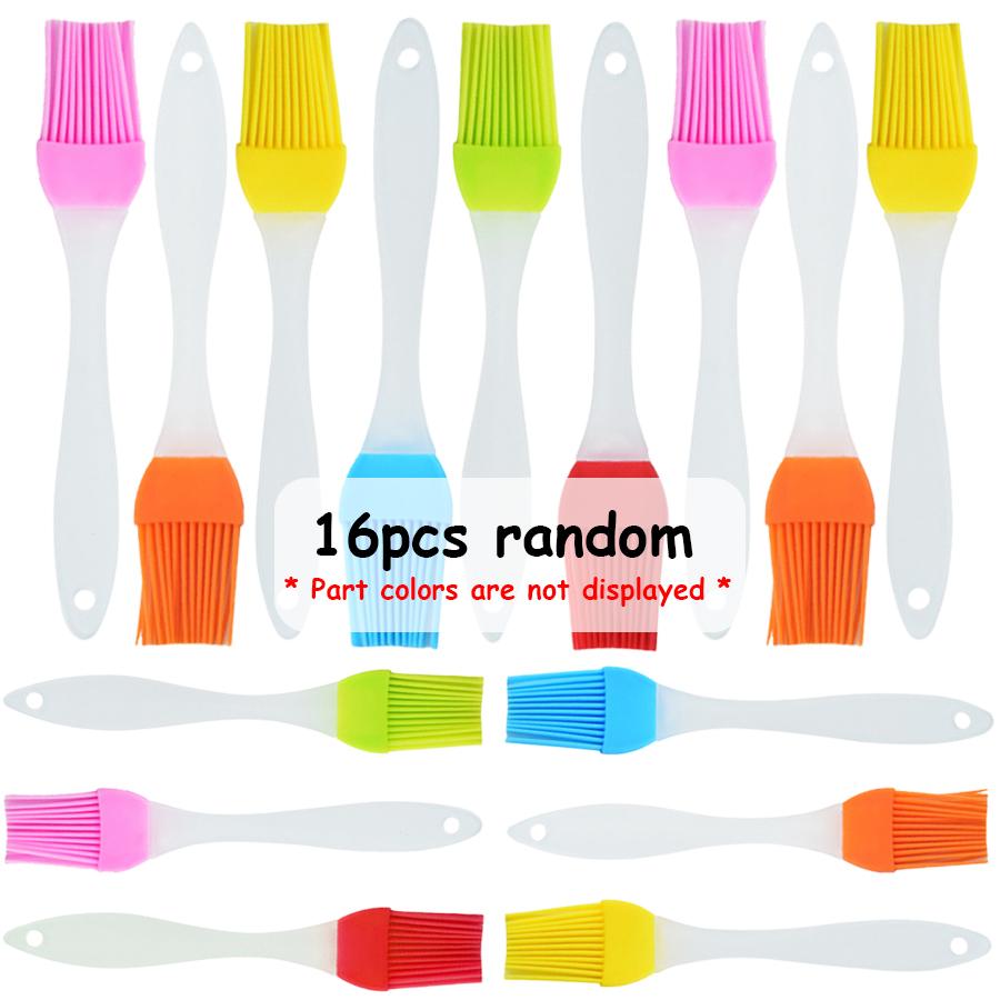 16pcs Silicone Basting Brushes for Oil, Sauce, Marinade - Heat Resistant Pastry Brushes for BBQ, Grilling, Baking, Cooking