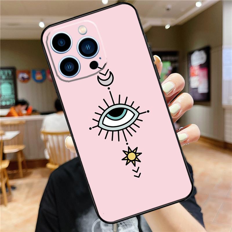 Evil Eye Hamsa Phone Case For iPhone 15 13 12 11 14 Pro Max Mini X XR XS Max SE 2020 2022 7 8 15 Plus Cover