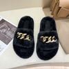 Fashion 2025 women Summer Women House Slippers Faux Fur Warm Flat Shoes Female Slip on Home Furry Ladies Slippers Size 36-43 Wholesale