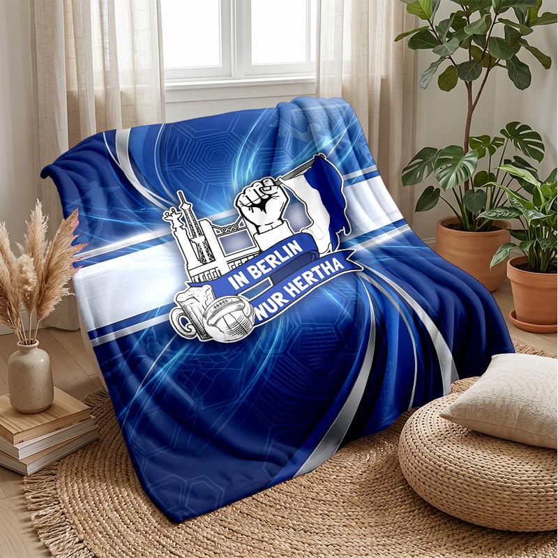 Hertha bsc FC Coperta Morbida in Flanella Pile Leggera Accogliente Calda Coperta Plaid per Divano Letto Arredamento Casa