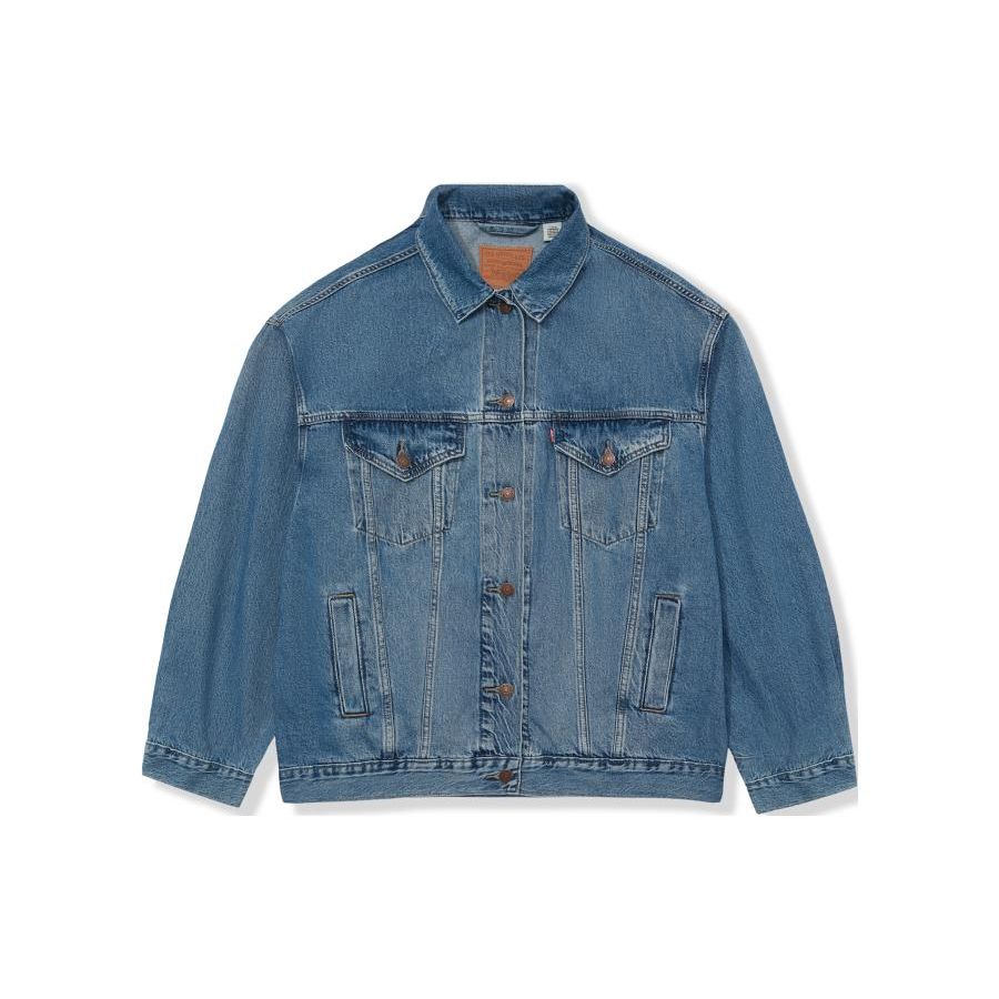 

Levis FW22 Однотонная джинсовая куртка с воротником на пуговицах и длинными рукавами Женские куртки Синий A3472-0003 S