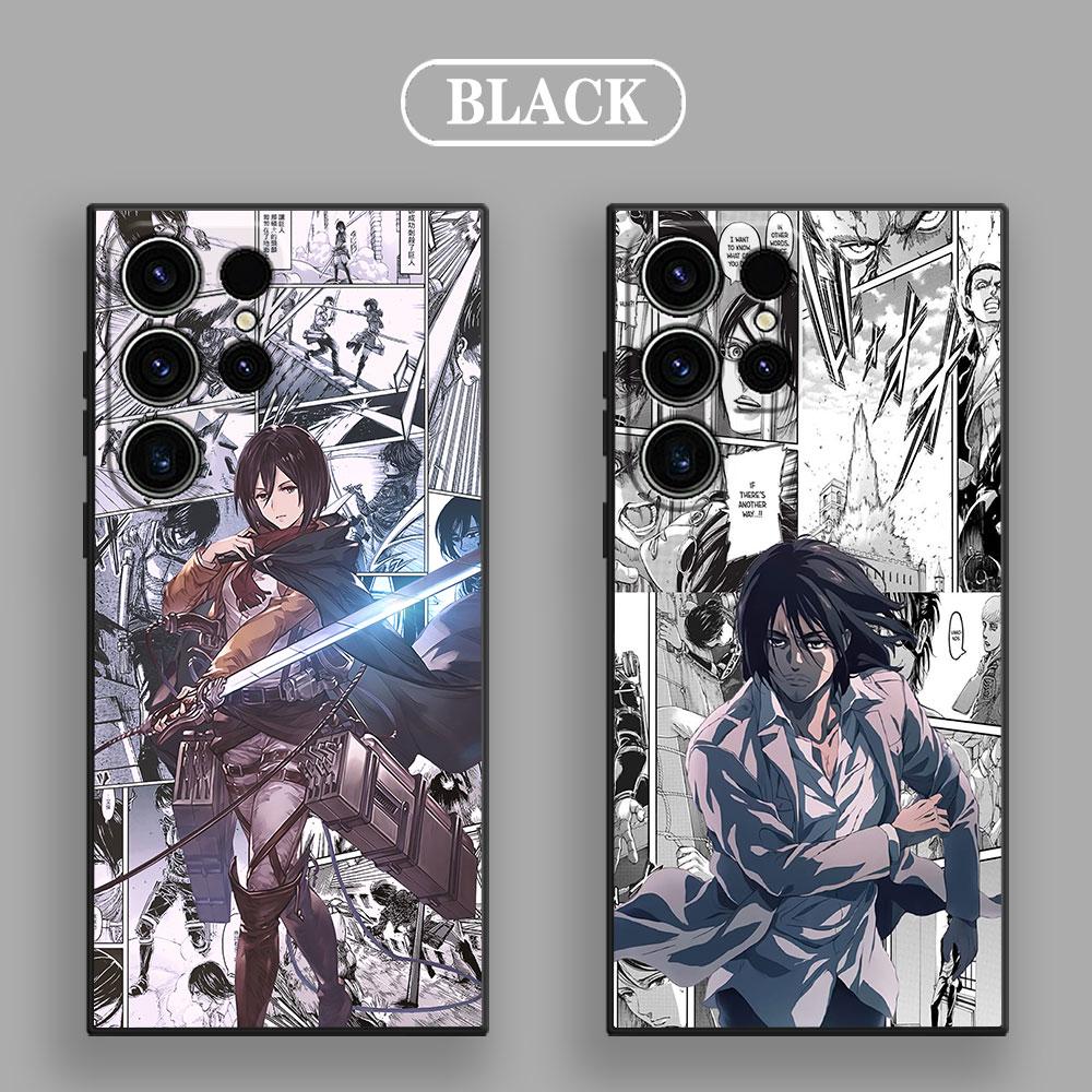 Attacks Manga on Titans Phone Case For Samsung Galaxy S24 Ultra Case S23 S21 S20 FE S22 9 Plus Note 20 Ultra Cover Mikasa Anime
