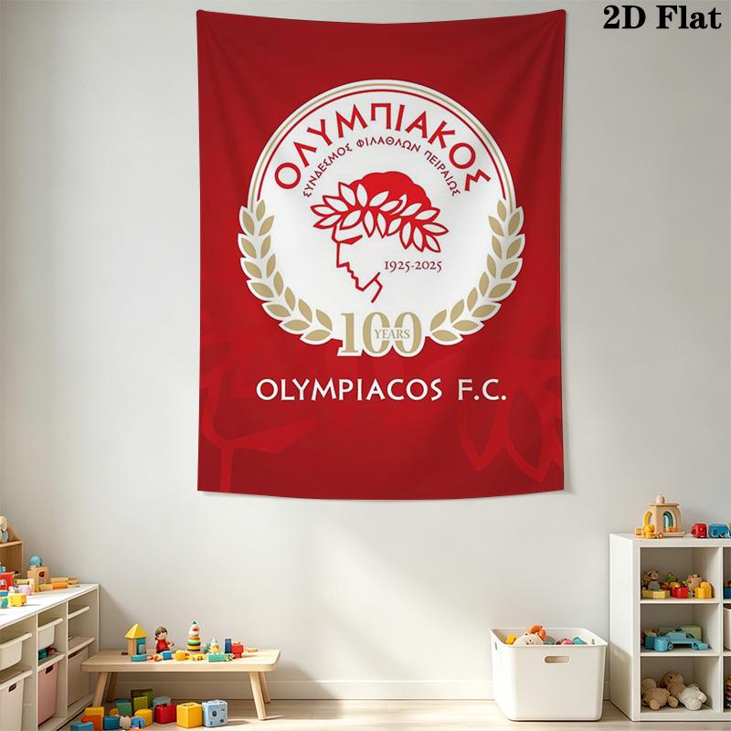 Olympiacos FC Pattern Home Decor Tapestry, Wall Hanging, Decorative RV Wall Cloth.MGT0918115