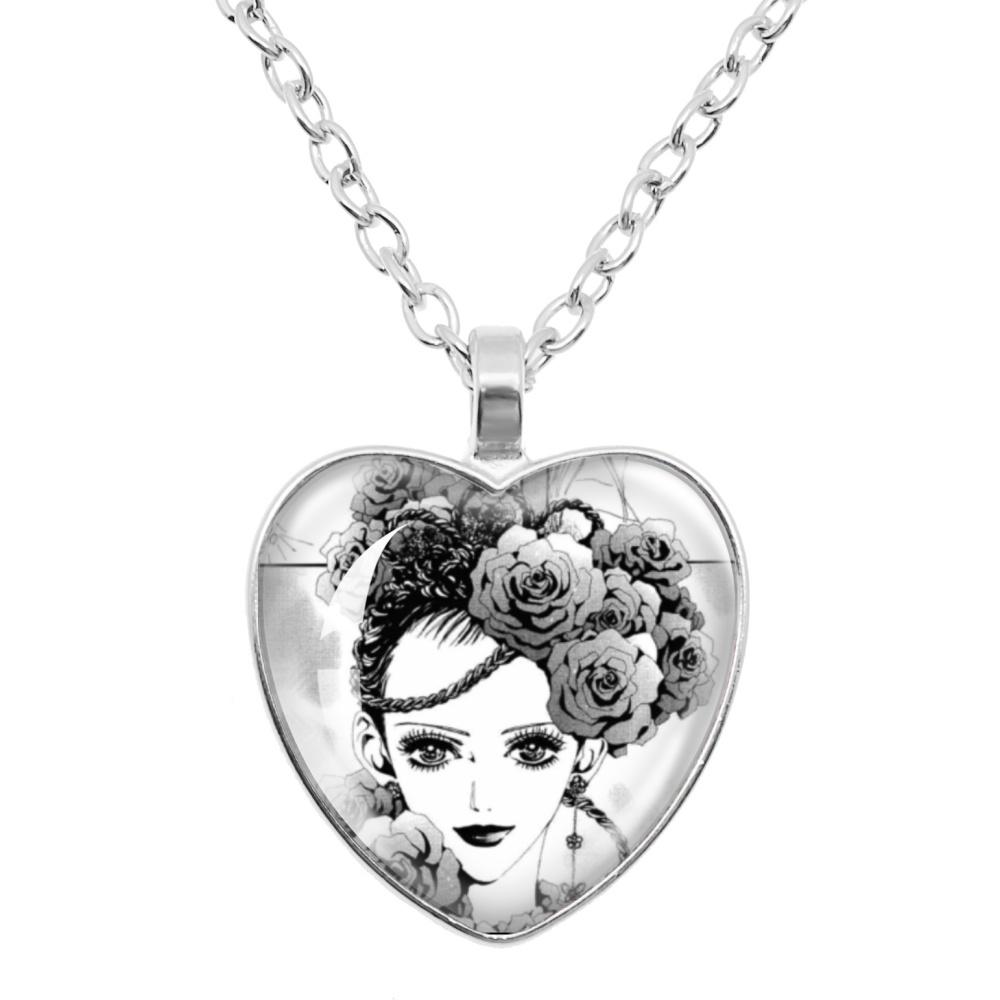 Paradise Kiss Anime Necklace Yukari Hayasaka Miwako Sakurada Glass Heart Shape Pendant Necklace Charm Jewelry Friend Gift