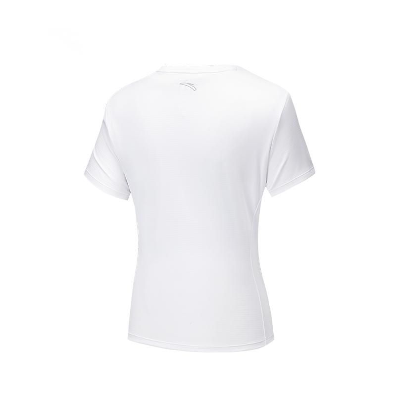 Anta Pohodlné Jednoduché Sportovní Všestranné Jednobarevné Kulatý Výstřih Pulovr Tričko s Krátkým Rukávem Dámské Topy Čistě Bílá 162535109-2