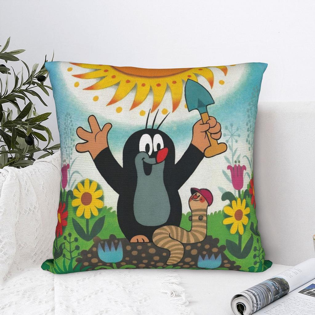 Mole Krtek Little Maulwurf Cartoon Pillowcase Printed Polyester Cushion Cover Gift Pillow Case Cover Home Zippered 40*40cm
