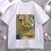 Funny Subway Cat Meme Tshirt Stupid Brainrot Cat Lover Funny Kitty Tee Cool Short Sleeve Streetwear Unisex Basic Clothes