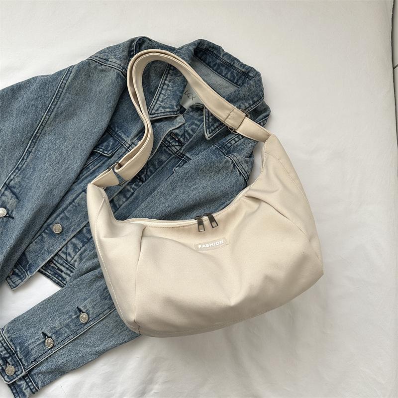 Модная сумка женская 2025 лето новая простая холщовая сумка через плечо трендовая ретро большая вместимость сумка-тоут сумка-мессенджер