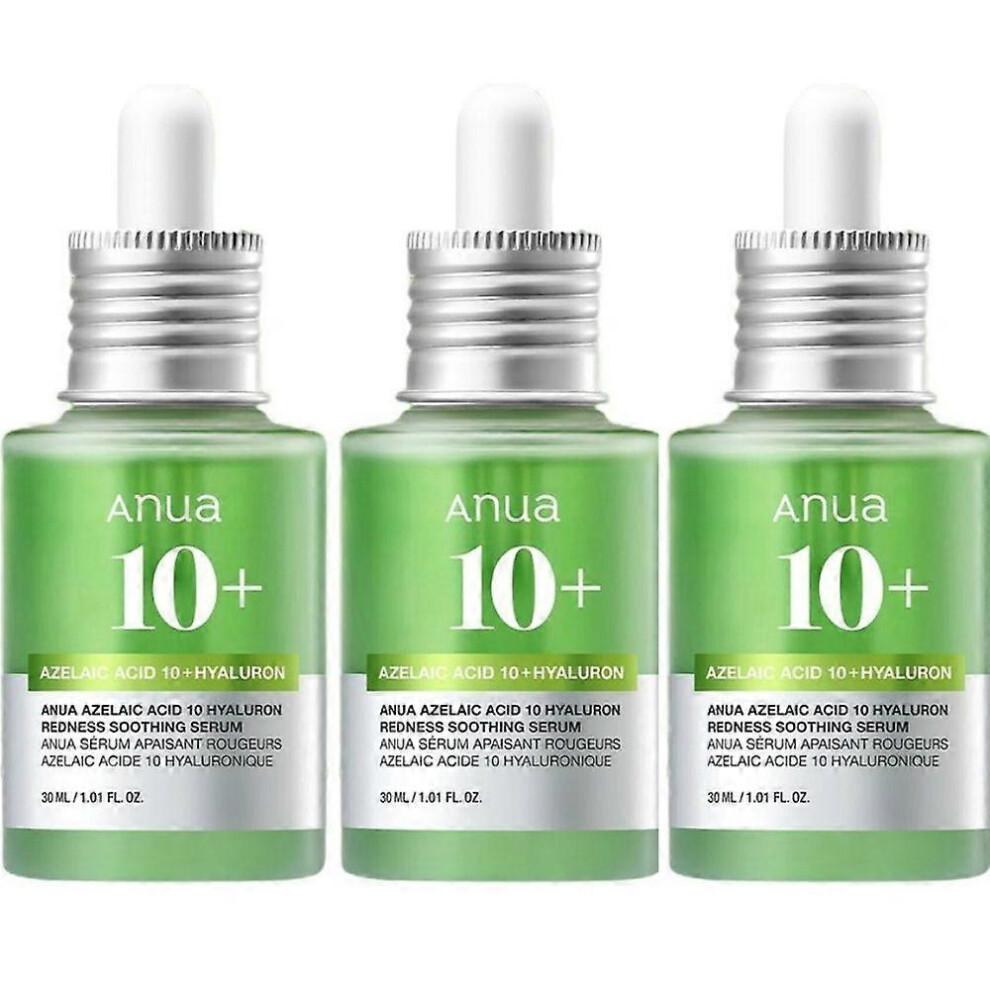 (3 Stück)Anua Azelainsäure 10 Hyaluron Rötungen Linderndes Serum, Gesichtsserum für unreine & empfindliche Haut