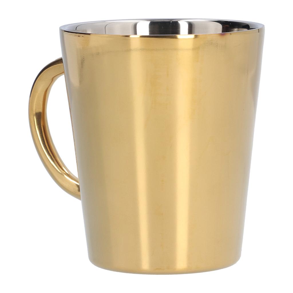 300ml Water Cup with Handle 304 Stainless Steel Heat Insulation Coffee Mug for Office HomeGold