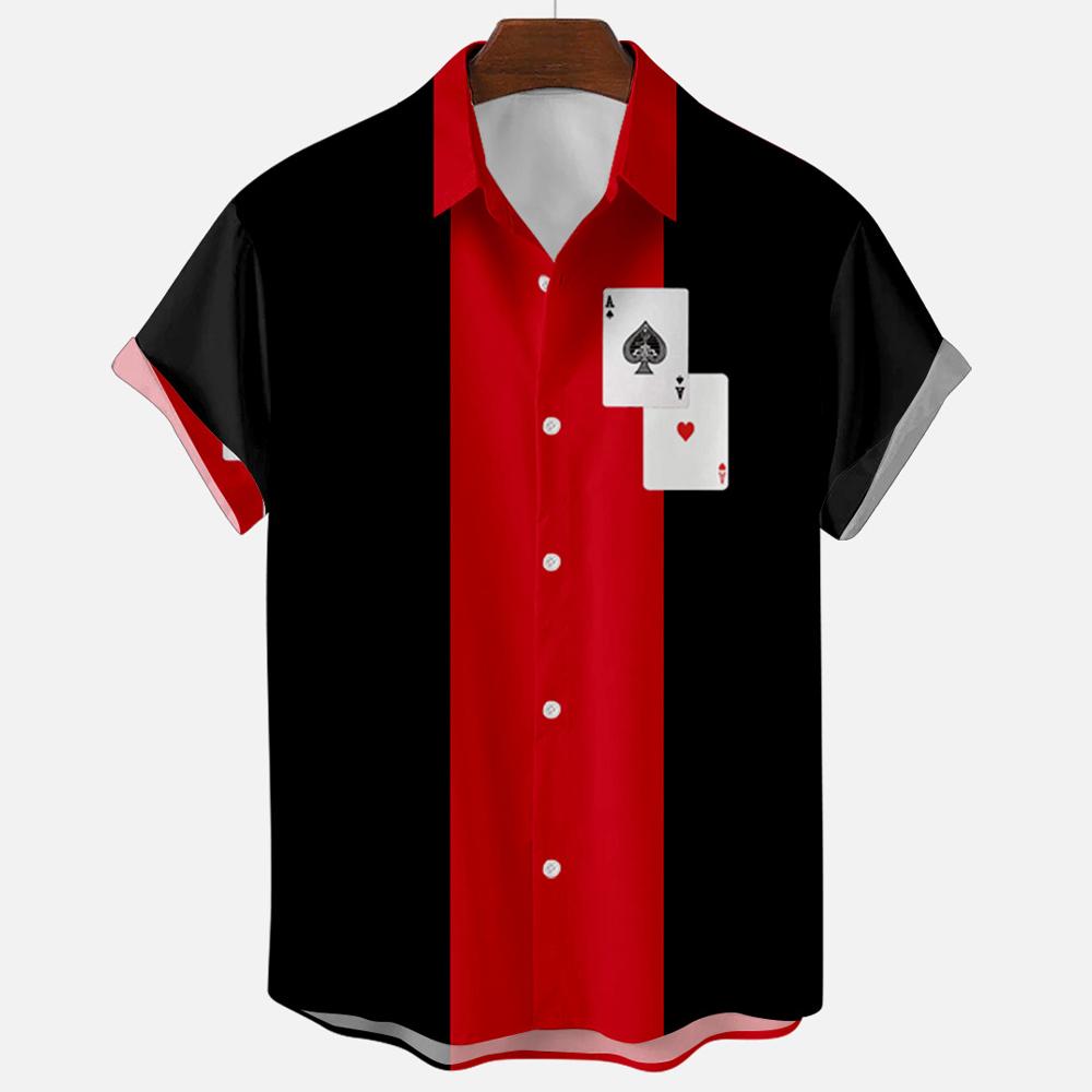 Men's Hawaiian Beach Short Sleeved Striped Shirt 3D Printed Loose Street Fun Men's Top Fashion Casual Simple Pocketless Shirt