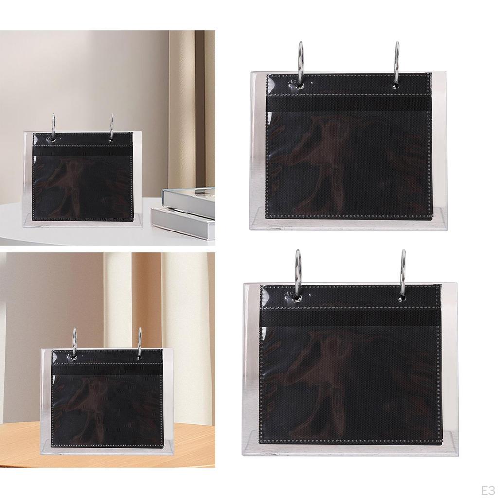 Acrylic L Shape Photo Display Stand with 17 Sheet Folders for Wallet Images