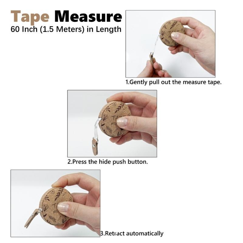 652F Sewing Tape Measure 60Inch 1.50M Double Sided Retractable Ruler with Push Button