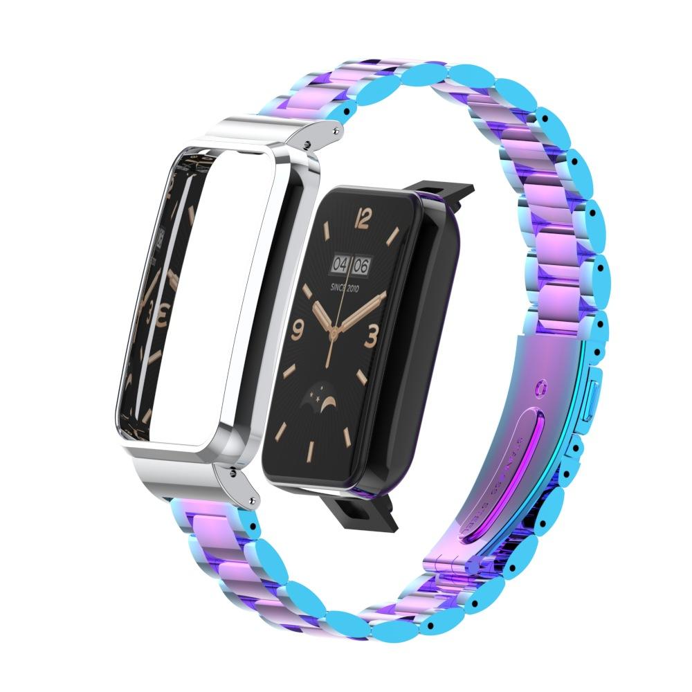 Ramka ochronna Watchband Metalowa obudowa Bransoletka Pasek ze stali nierdzewnej dla Xiaomi Band 7 Pro