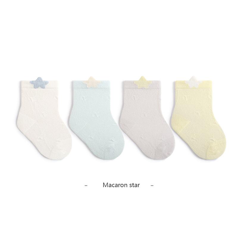 4 Pairs Newborn Baby Socks Light Thin Baby Girl Socks Soft Cotton Baby Boy Socks For Newborns