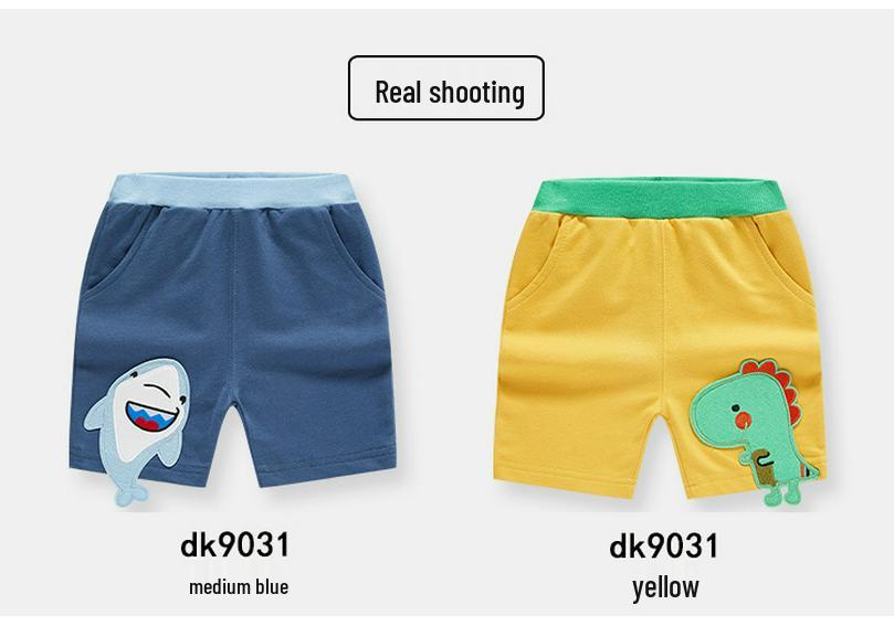 Summer Children's Cartoon Dinosaur Knit Casual Shorts for Boys