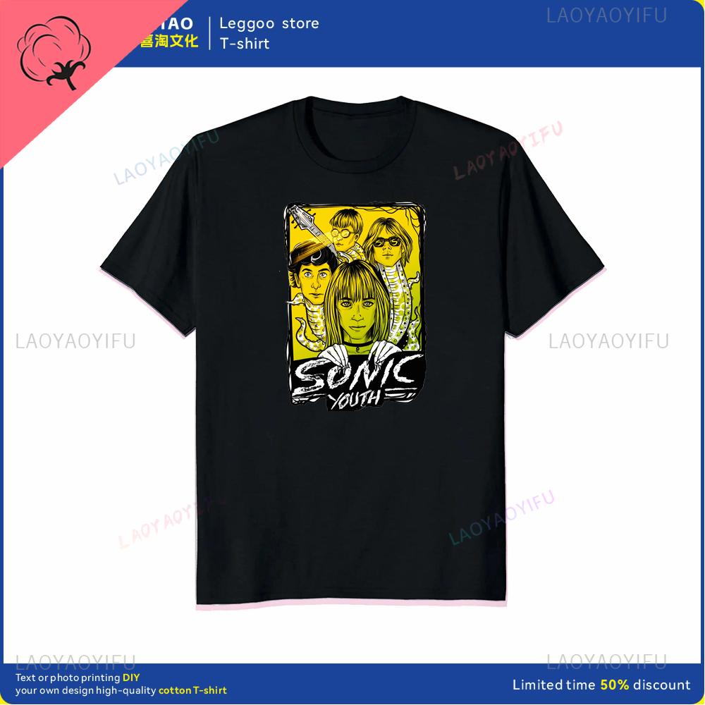 The Unique Sonic Youth Retro Rock Tshirt Is a Fashionable and Trendy Streetwear for Casual Shortsleeved Cotton Men and Women
