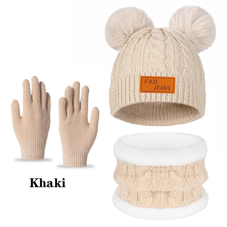 2025 Autumn/Winter Children's Hat, Scarf, and Gloves Set - European and American Style