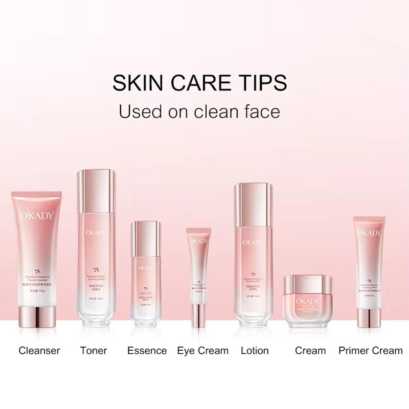 Okady Squalane Skin Care Whitening Facial Gift Set Face Skin Care 7-Piece Sets A
