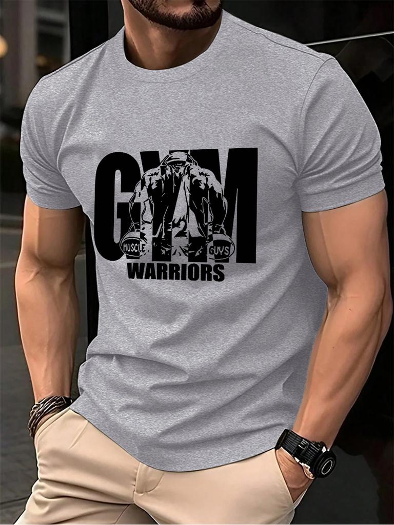 Gym Warriors Muscle Guys Printing Mens TShirt Cotton Summer Soft Tops Oversized ONeck Short Sleeve T Shirt Casual Male Clothes
