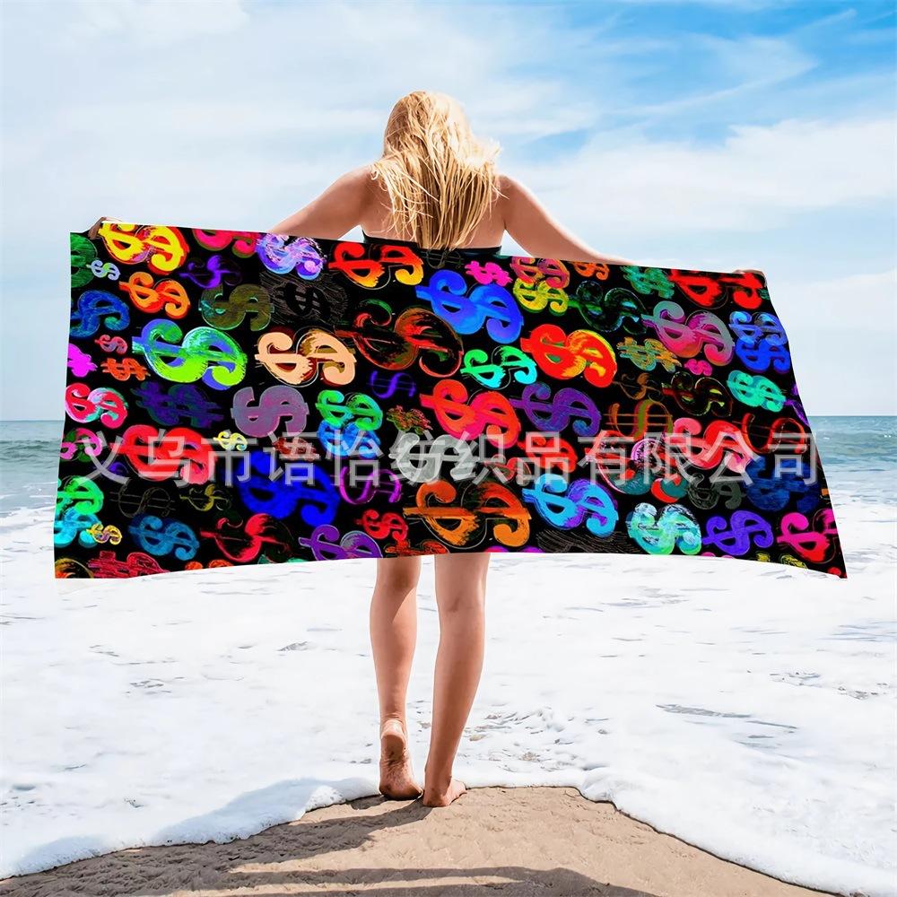 Vintage Dollar Print Beach Towel Beach Quick Drying Bath Towel Microfiber Beach Towel Seaside