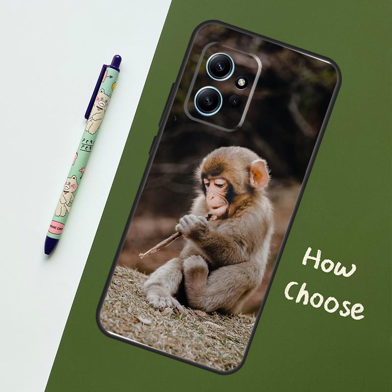 Cute Baby Monkey Animal Case For Xiaomi Redmi Note 12 11 10 9 Pro 12S 11S 10S 9S Back Cover For Redmi 12 9C 10C 12C