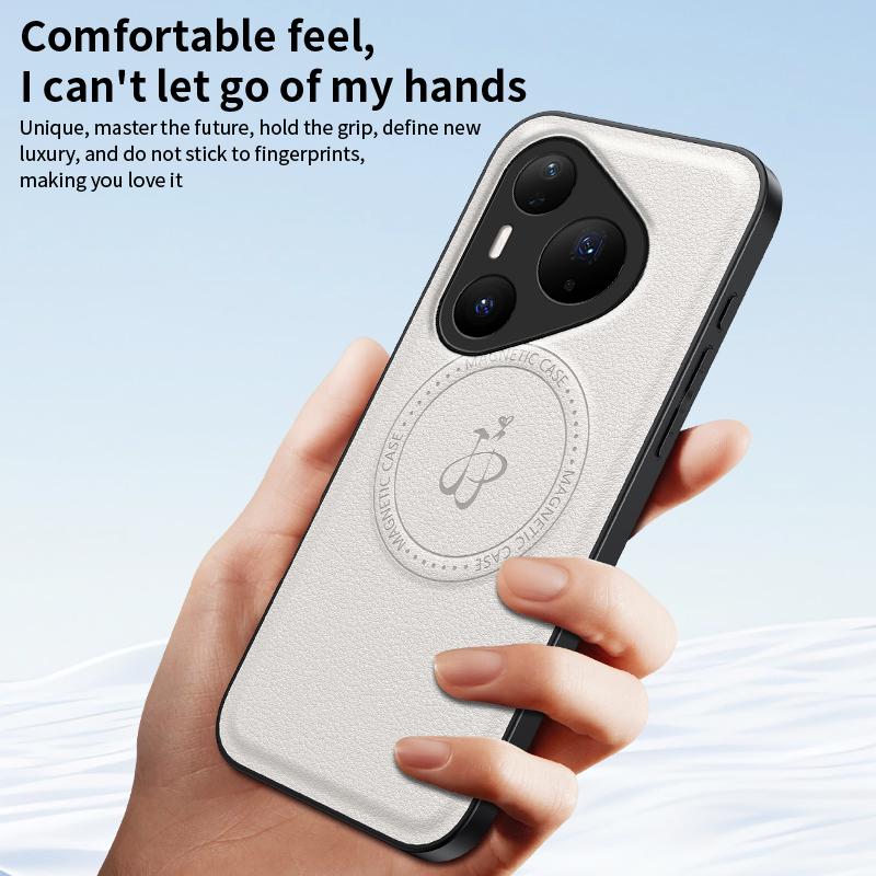 Беспроводная зарядка Магнитный чехол для Huawei Pura 80 Pro 80 Ultra P80 Защитная крышка PU кожаная оболочка Coque Funda