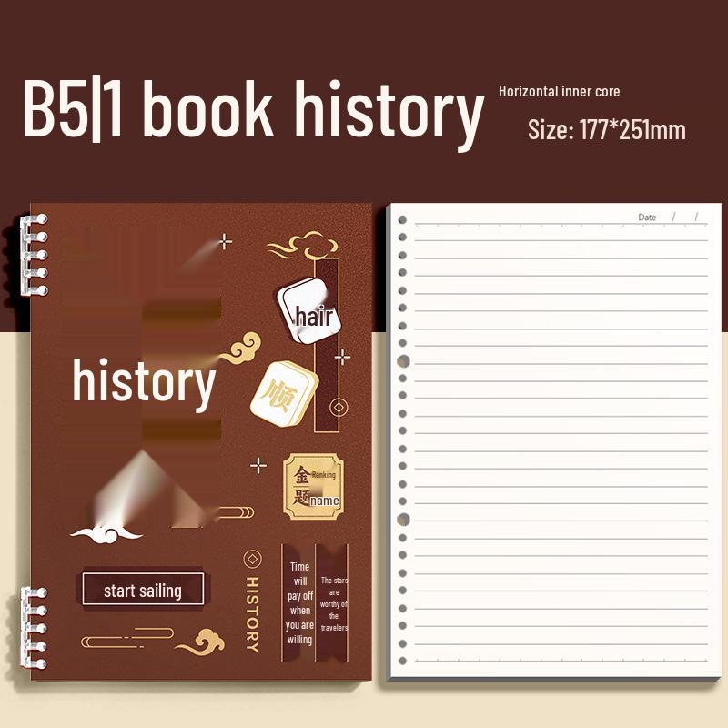 Thick B5 Subject-Specific Notebooks for Junior High: 9-Piece Loose-Leaf Set for Classroom Use