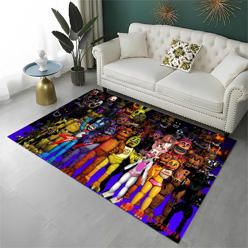 Tappeto Classico F-FNAF Gioco Horror Freddy per Stanza dei Giochi Camera da Letto Soggiorno Divano Decorazione Casa, Tappeto per Area Bambini Tappetino Antiscivolo
