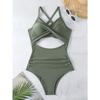 One-piece Swimwear Female Sexy Cross-cut Tight European and American Backless Swimsuit