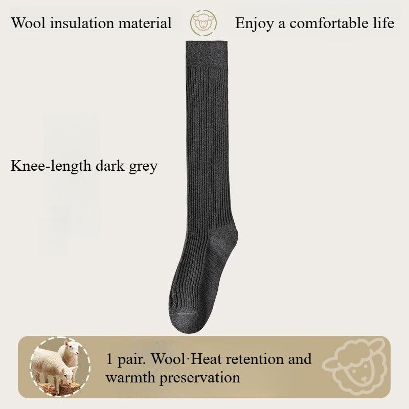 

1 ПАРА шерстяных чулок выше колена осенне-зимние чулки до бедра двухфонтурные вертикальные полоски тонкие и теплые шерстяные носки до икры size 35-40